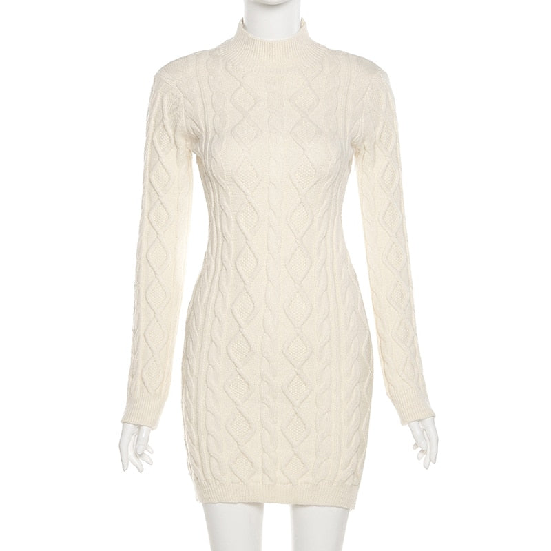 Knit open Back Sweater Dress