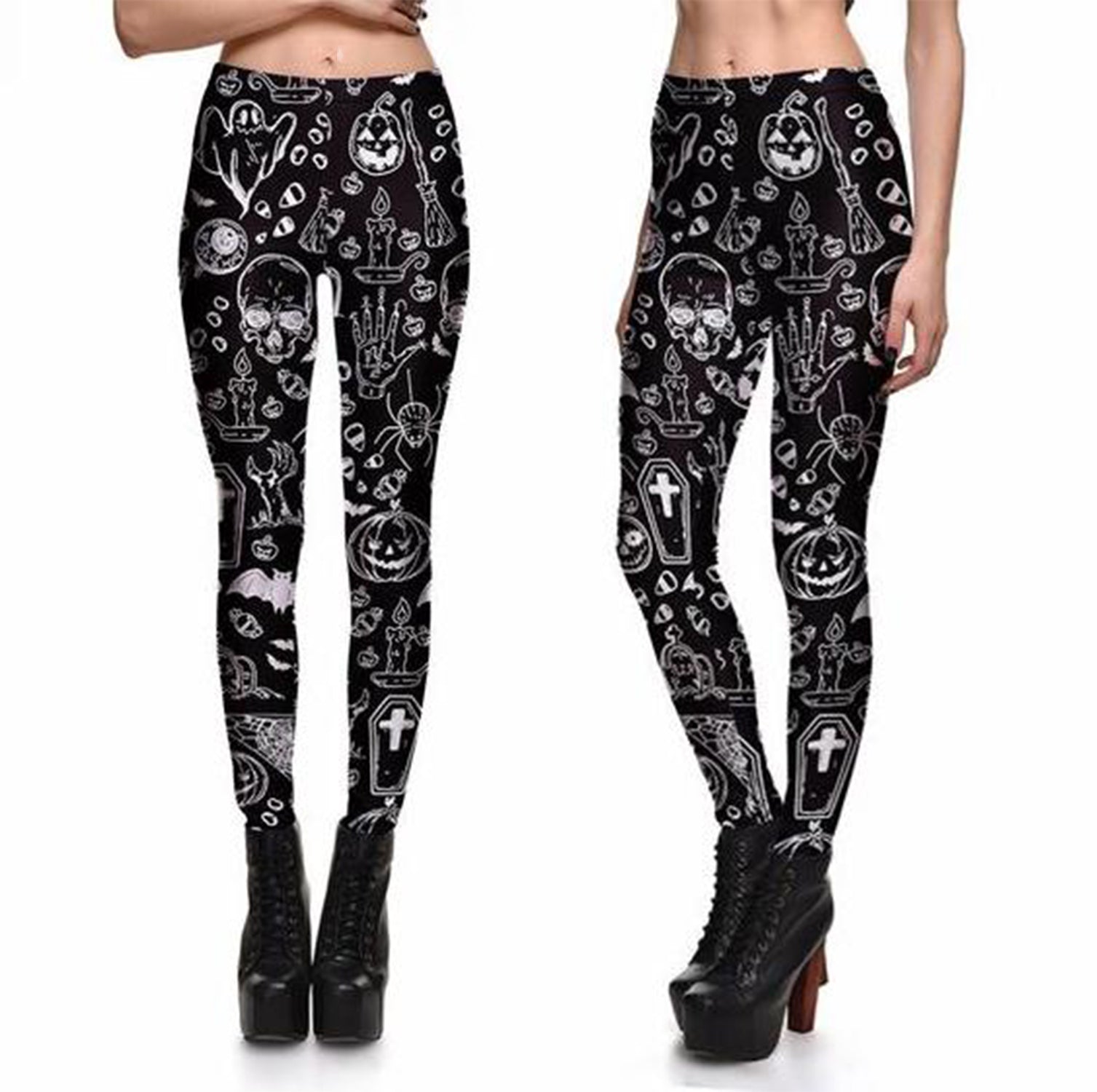 Skull Ghost Pumpkin Leggings