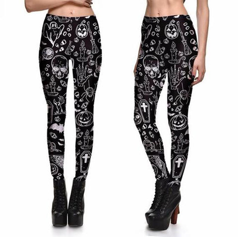 Skull Ghost Pumpkin Leggings
