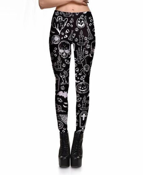 Skull Ghost Pumpkin Leggings