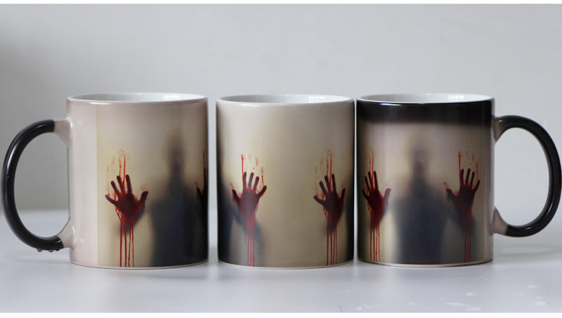 The Walking Dead Zombie Color Changing Coffee Mug  Heat sensitive - FREE SHIPPING ! Magic Tea cup mugs Christmas Gift- Halloween - Black Ceramic - HottestTrendsPrint