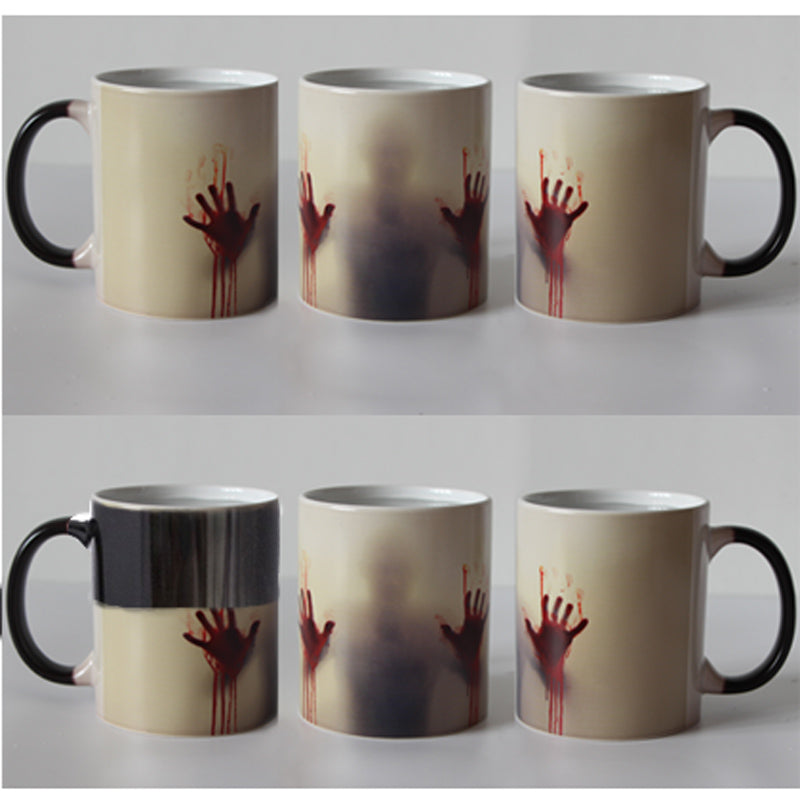 The Walking Dead Zombie Color Changing Coffee Mug  Heat sensitive - FREE SHIPPING ! Magic Tea cup mugs Christmas Gift- Halloween - Black Ceramic - HottestTrendsPrint