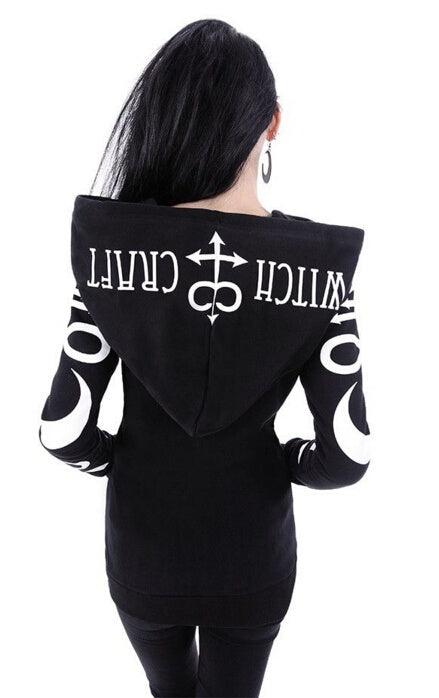 Moon Witch Hoodie - Gothic Punk Print