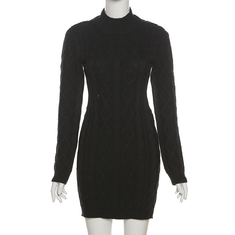 Knit open Back Sweater Dress HottestTrendsPrint Knit open Back Sweater Dress HottestTrendsPrint