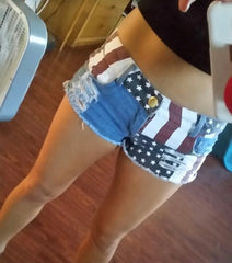 American Flag Shorts - Jeans - Woman