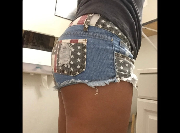 American Flag Shorts - Jeans - Woman
