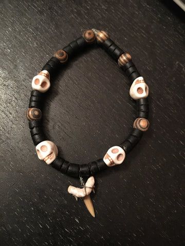 Unique skull and shark tooth bracelet 