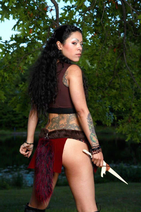 Tribal Skirt - Primal Merit Outfit - Faux Fur - HottestTrendsPrint