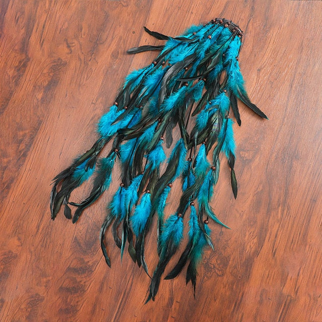 Hair Feathers. Blue Feathers on Clip. Man's Feathers. Feather Hairpin.  Unisex Feather Accesories. Men's Feathers for the Hair. Indean Style 
