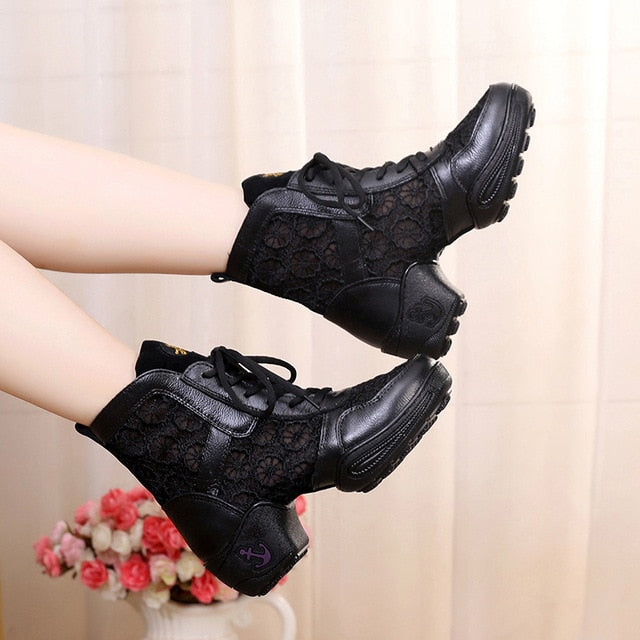 Laced Up Black Dolly Shoe Boots - Ready to Kick Butt!