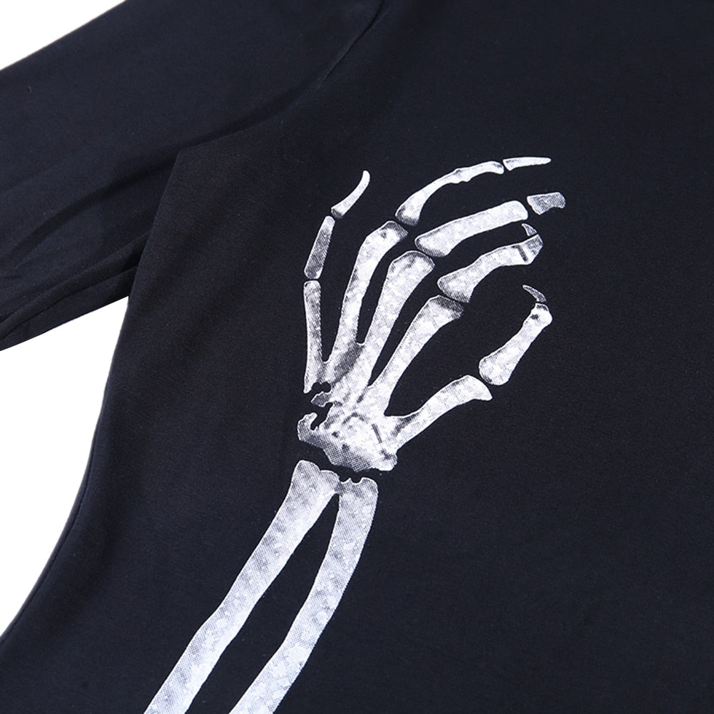 Long Sleeve Hand Bone Skeleton Dresses - So Goth I'm Dead