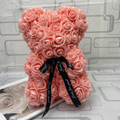 Peach Rose Teddy Bear Valentines Day Gift
