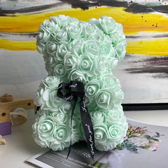Mint Rose Teddy Bear Valentines Day Gift