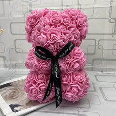 Pink Rose Teddy Bear Valentines Day Gift