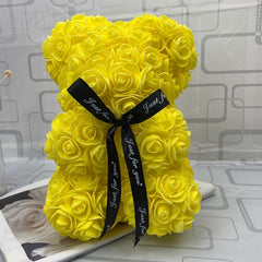 Yellow Rose Teddy Bear Valentines Day Gift