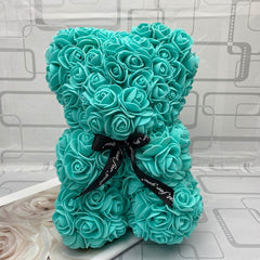 Green Rose Teddy Bear Valentines Day Gift