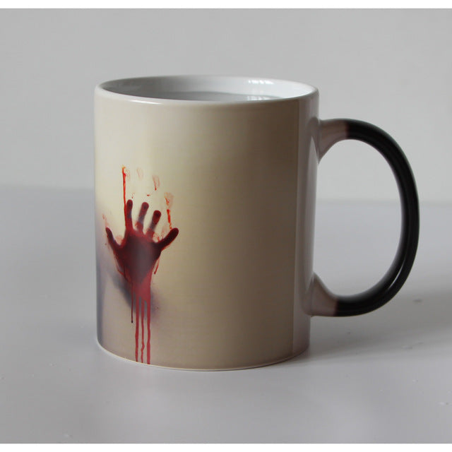 The Walking Dead Zombie Color Changing Coffee Mug  Heat sensitive - FREE SHIPPING ! Magic Tea cup mugs Christmas Gift- Halloween - Black Ceramic - HottestTrendsPrint